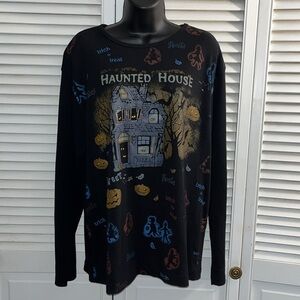 Halloween novelty beaded spooky eyes long sleeve tee